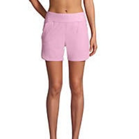 Lands' End 5-inch Petite Quick Dry Swim Shorts - Picture 1 of 8
